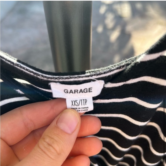 7/$20 Garage black and white stripe short romper - Picture 4 of 6